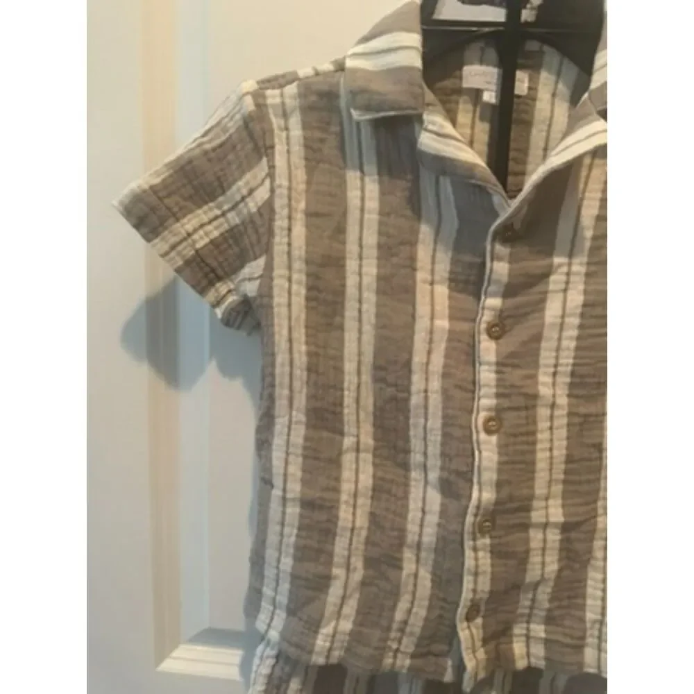 Grayson Mini Two Piece Outfit - Button Down Shirt & Shorts Size 5T
